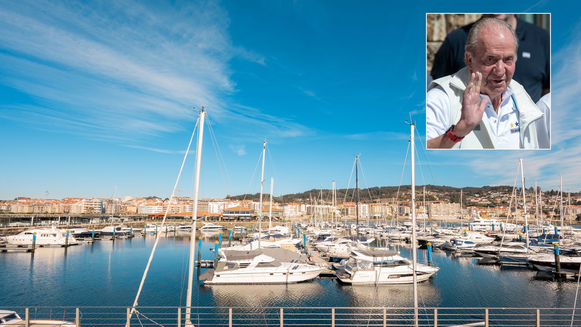 Puerto deportivo de Sanxenxo, y rey Juan Carlos I, Pontevedra