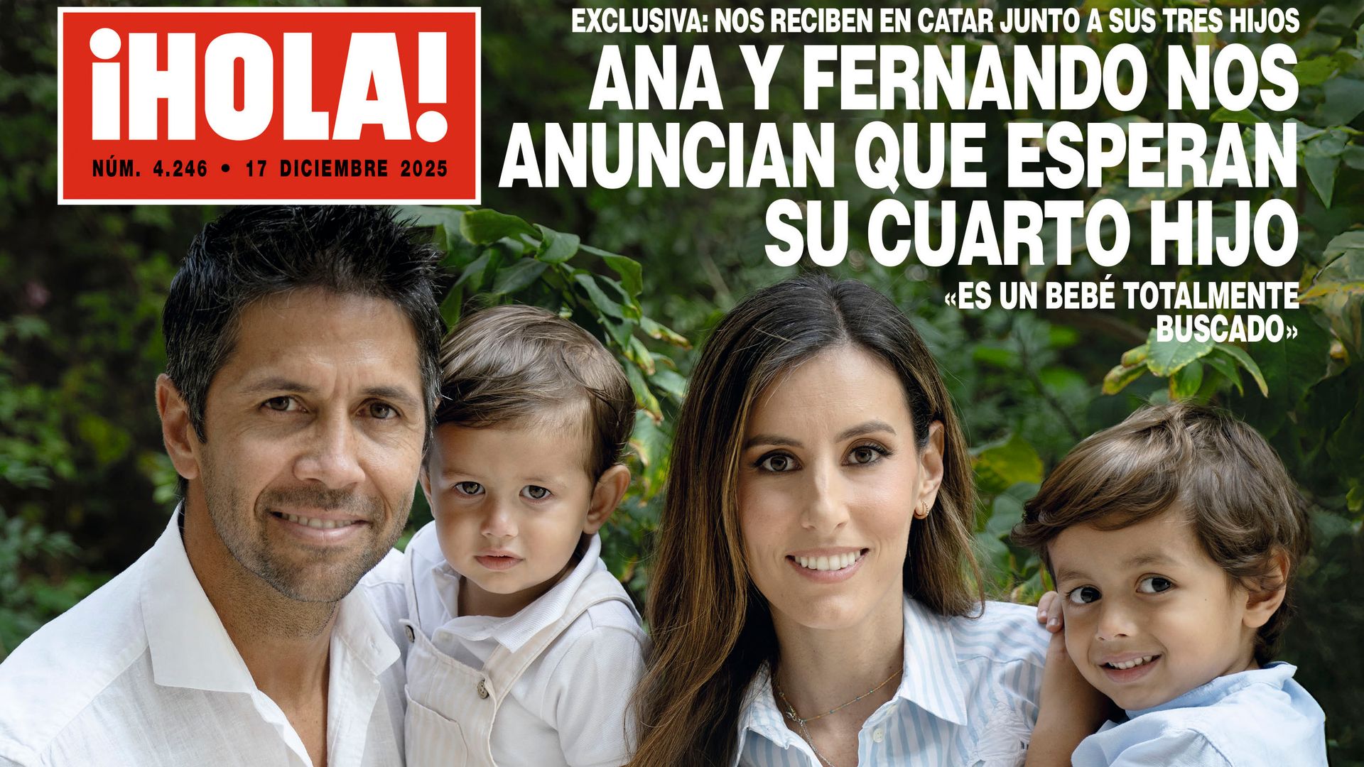Ana Boyer y Fernando Verdasco posan con sus hijos en la portada de ¡HOLA! 4246