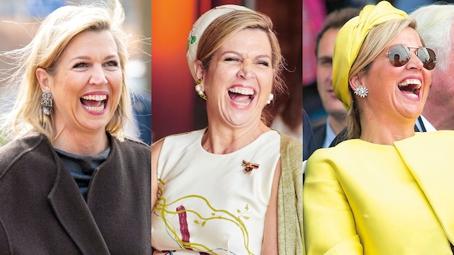 Máxima de Holanda riéndose