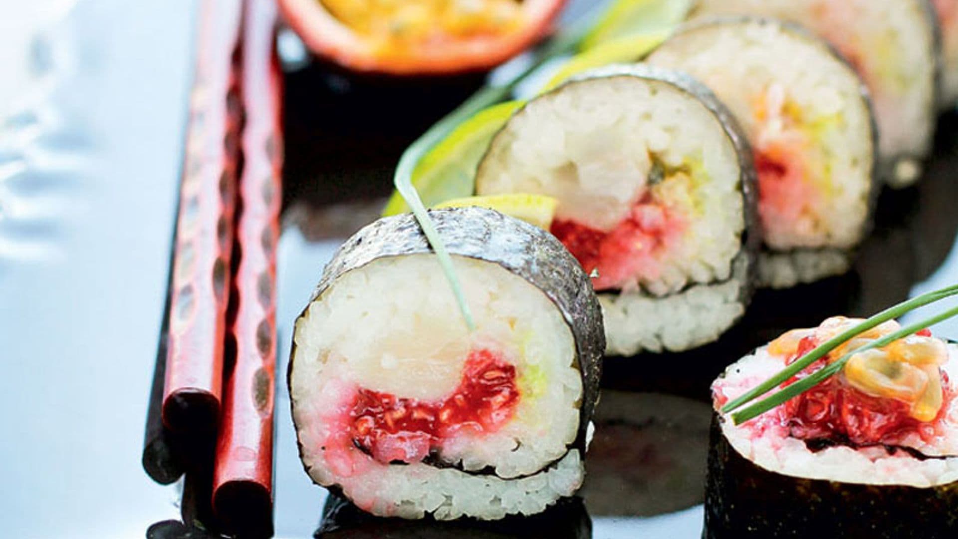 Maki de frambuesa, lima y maracuyá