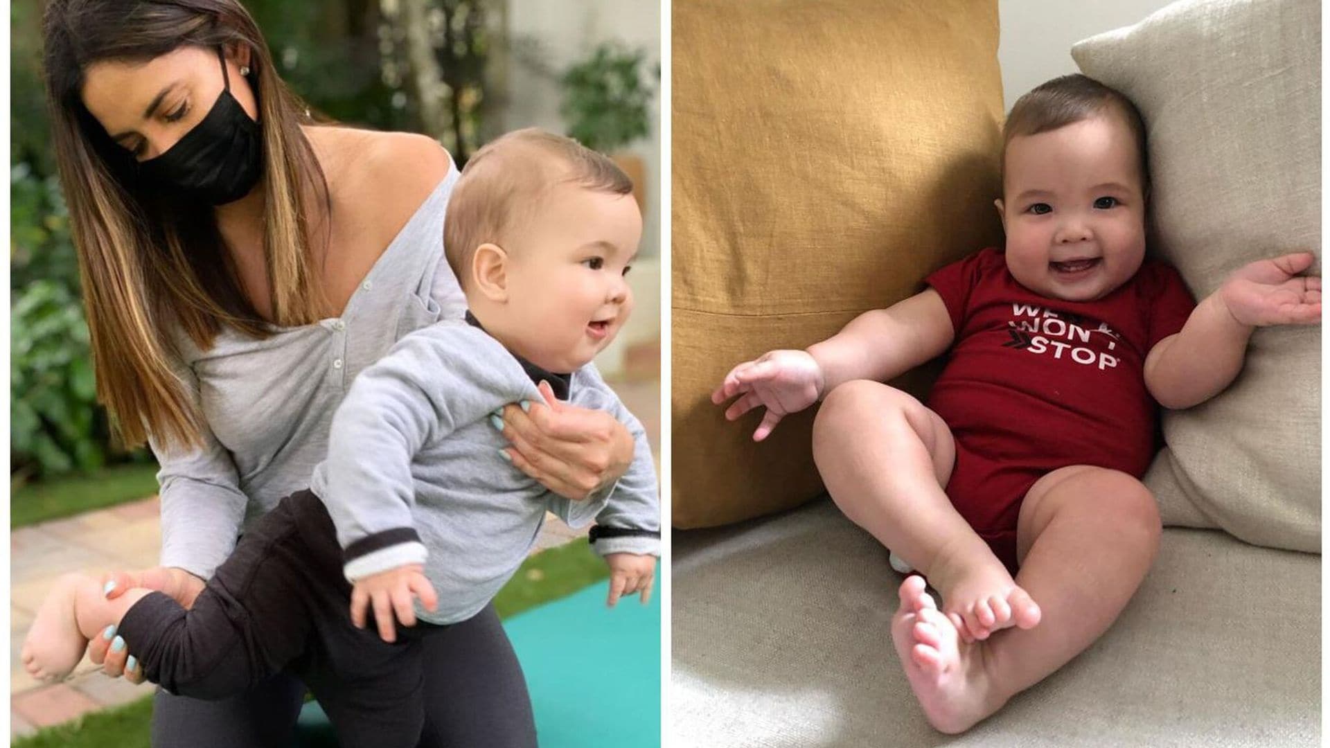 El bebé de Pamela Silva disfruta de sus primeras clases de yoga