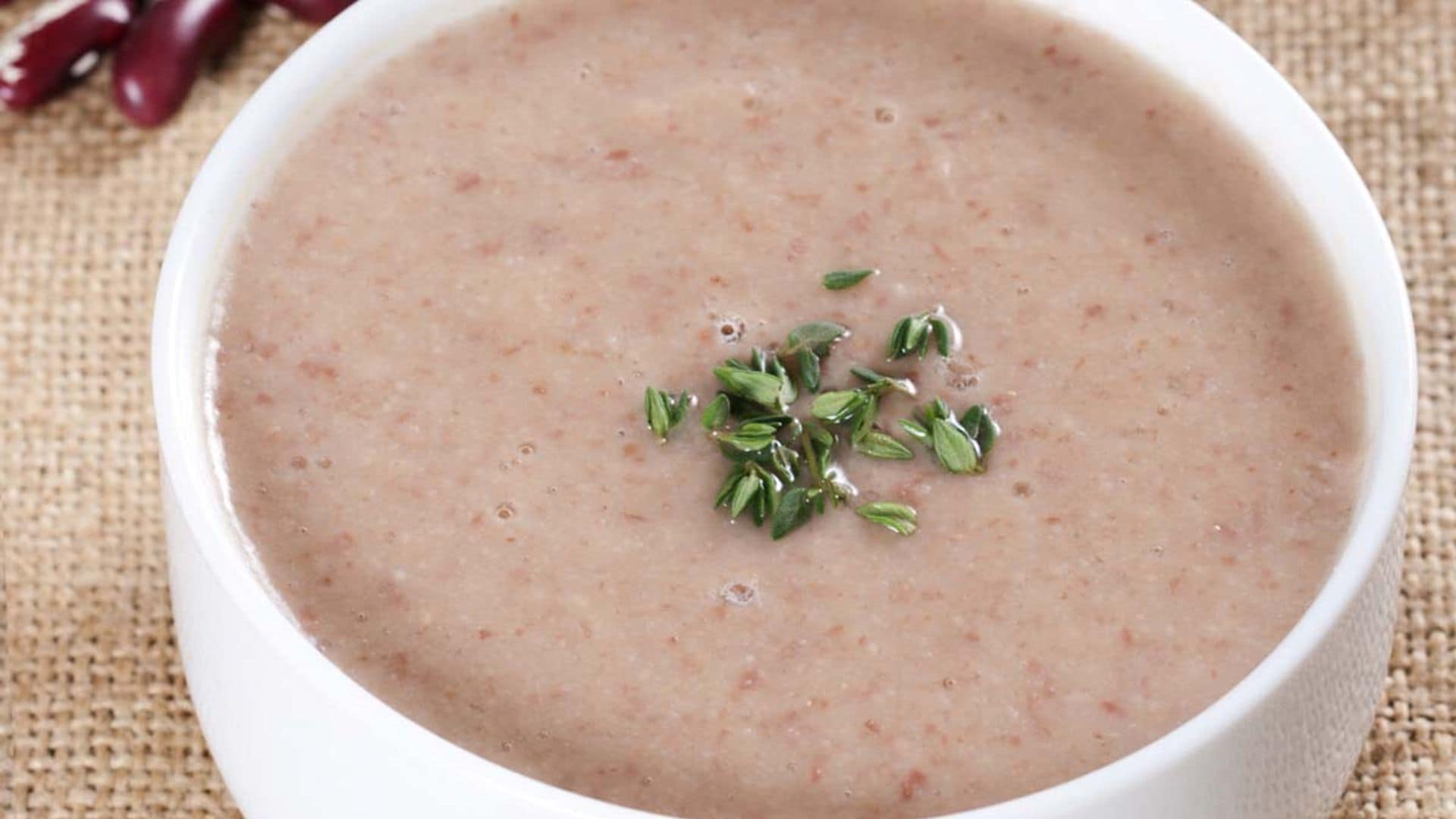Crema vegetal de alubias y champiñón