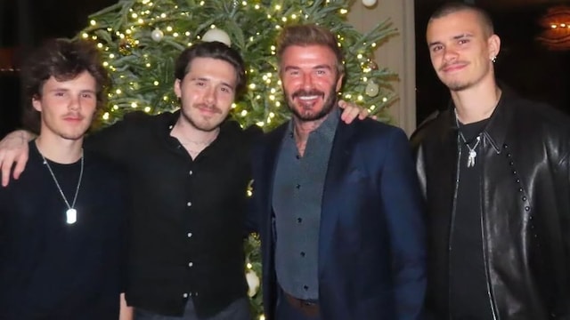 David Beckham las pasadas navidades junto a sus hijos Romeo, Brooklyn y Cruz