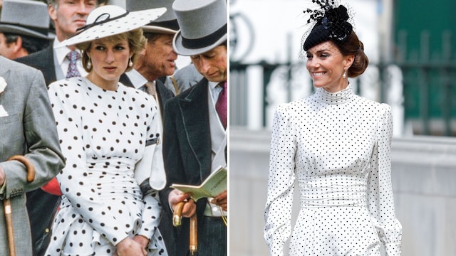 Lady Di y Kate Middleton utilizando un vestido muy similar con 40 años de diferencia