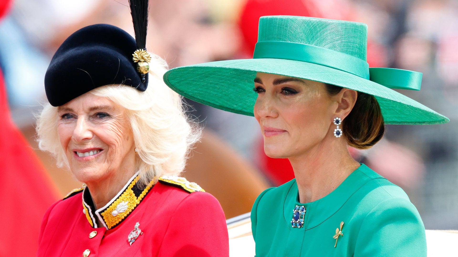 La reina Camilla y la princesa Kate en el evento de Trooping the Colour, en junio de 2023.