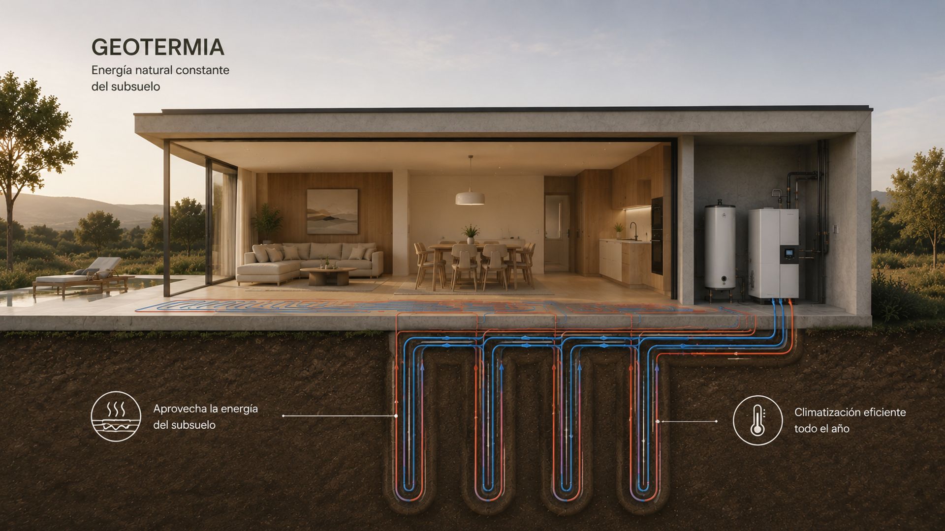 Cómo funciona una casa con geotermia