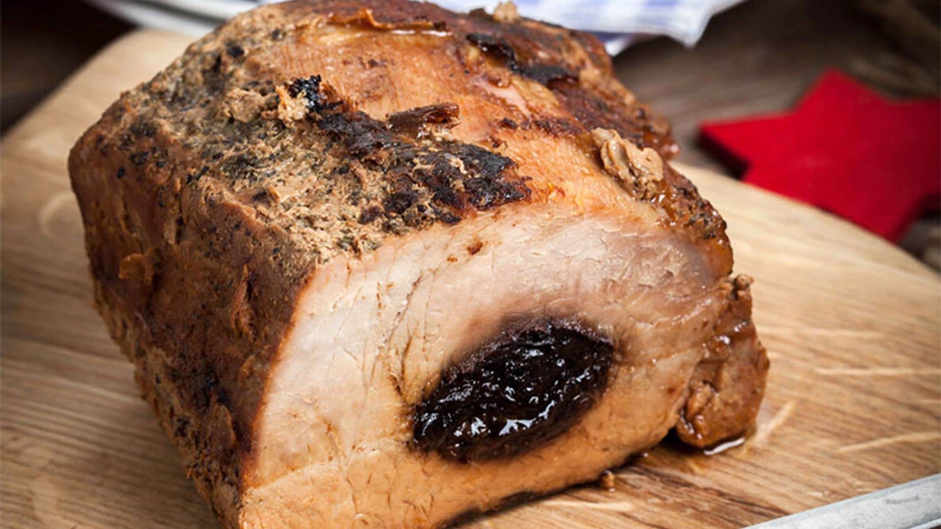 Lomo de cerdo relleno de ciruelas