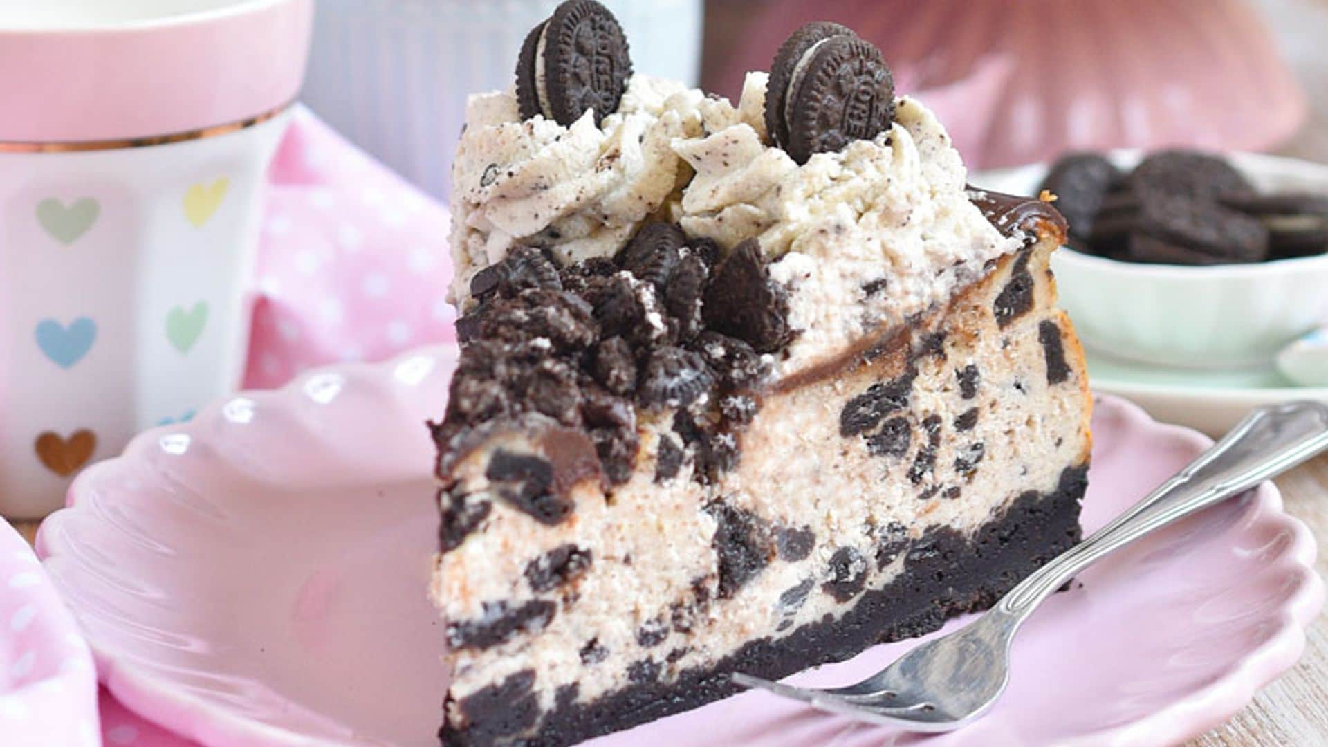 Pastel de queso de 'cookies & cream'