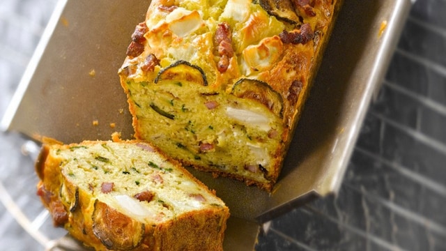 pastel verduras calabacin beicon queso cabra