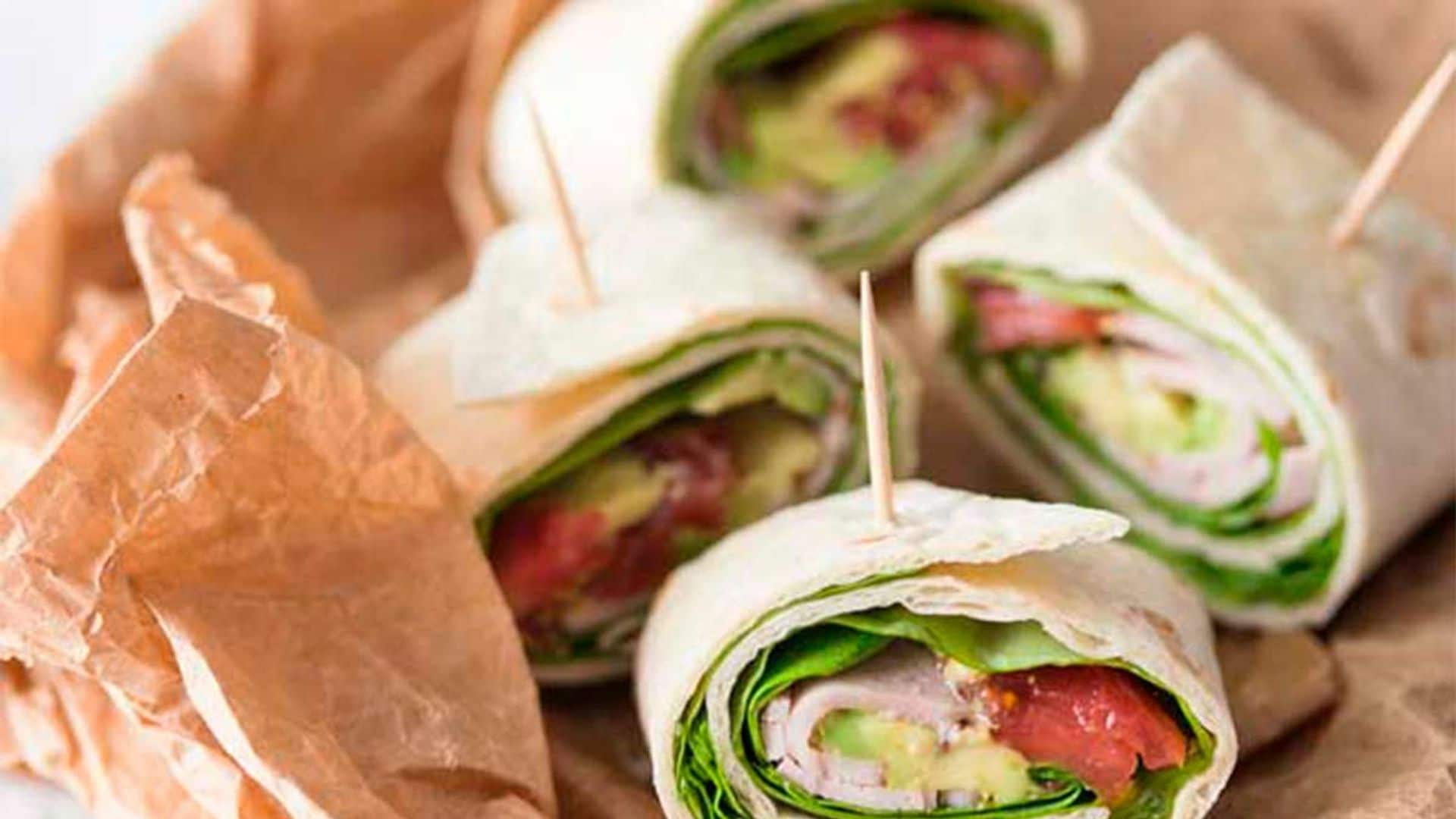 'Wrap' vegetal con pavo y aguacate