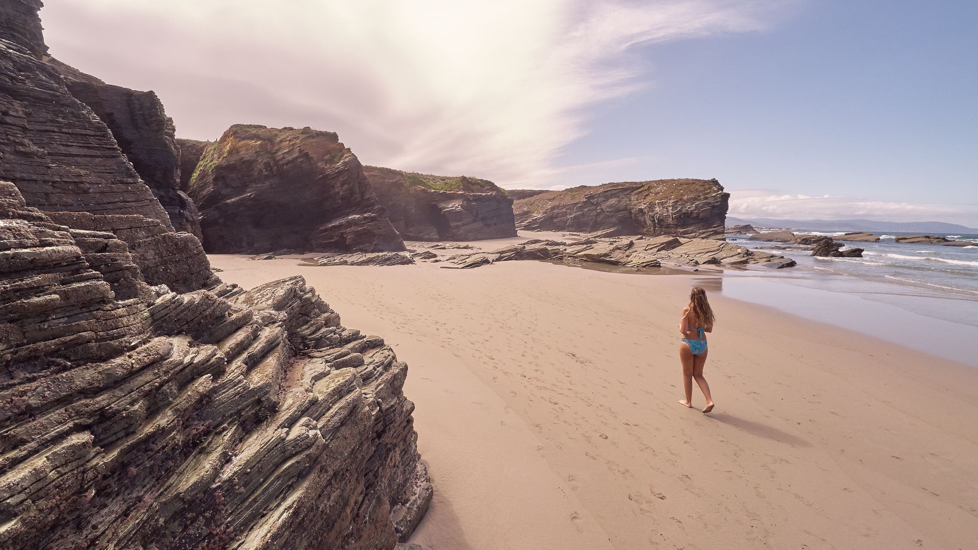 Playa de Os Castro-Illa, Lugo, Galicia 