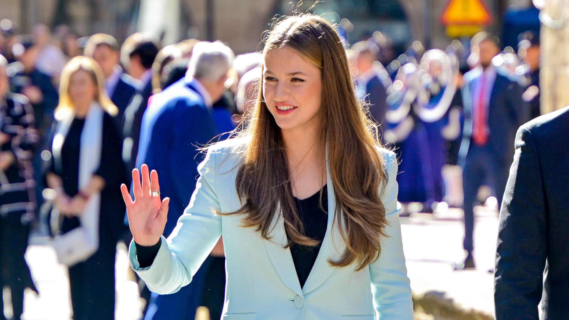 Leonor a su llegada para ser nombrada Alcaldesa Honoraria de Oviedo 