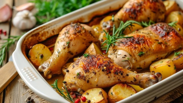 Muslos de pollo al horno