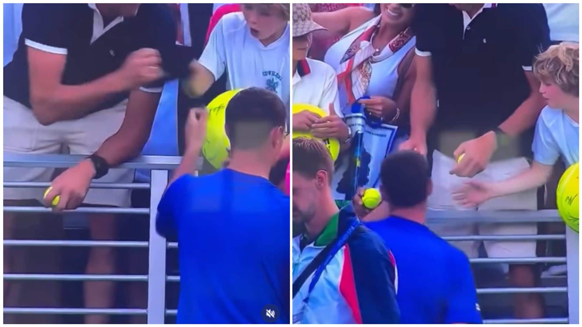 Identifican al hombre que le arrebató una gorra a un niño en el US Open