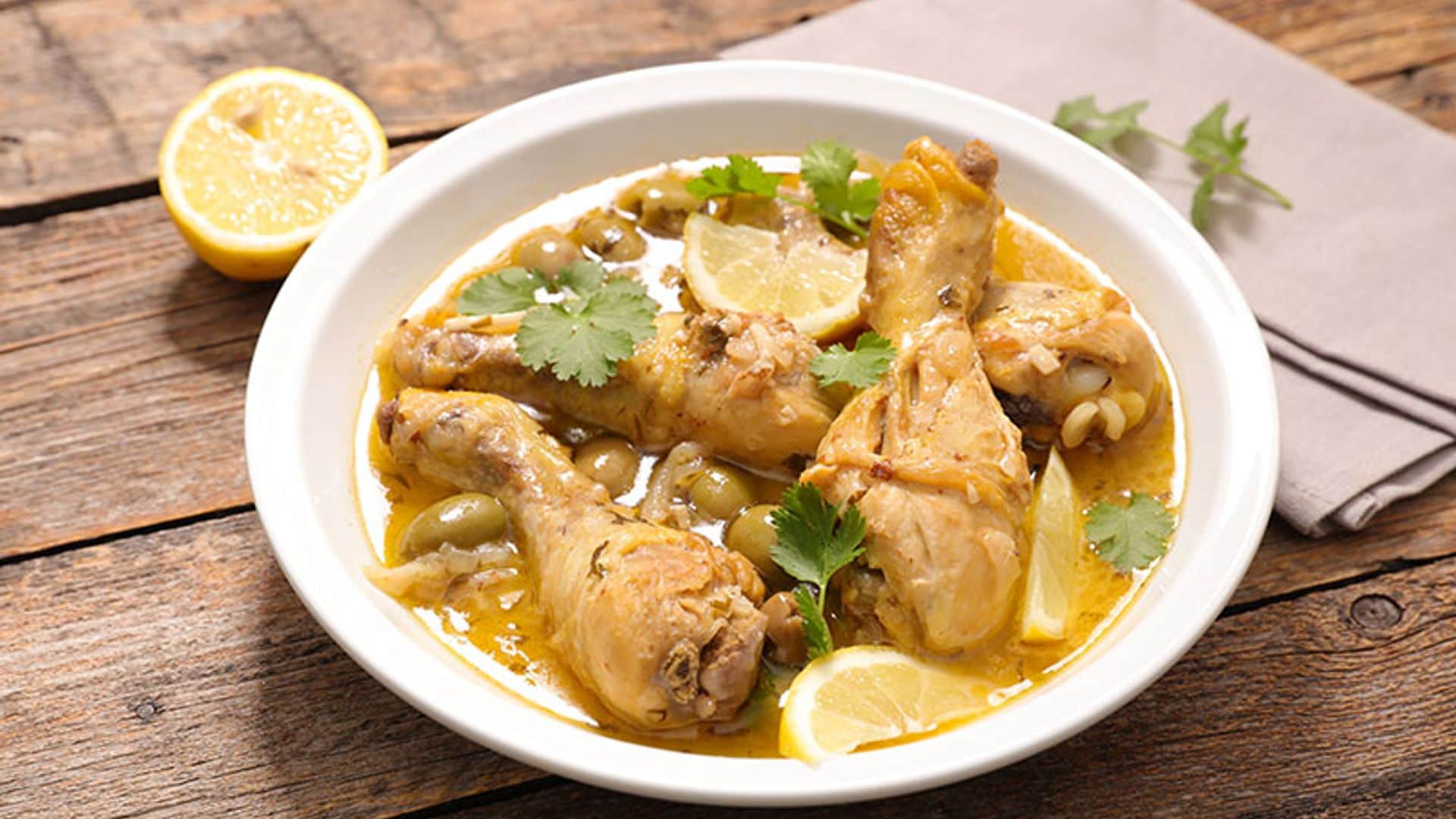 Pollo al limón con aceitunas