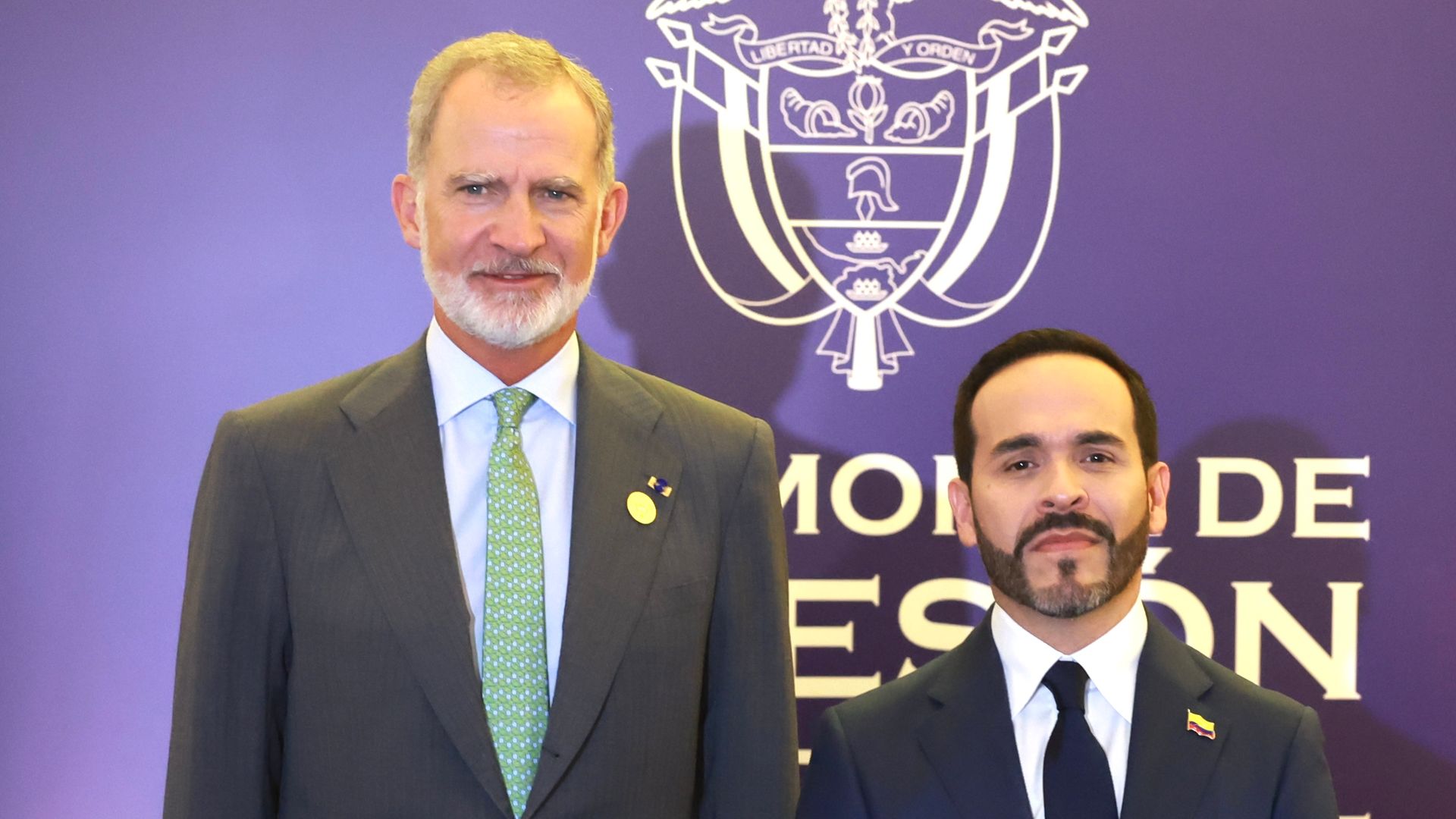 Felipe VI junto al nuevo presidente de Colombia, Abelardo de la Espriella
