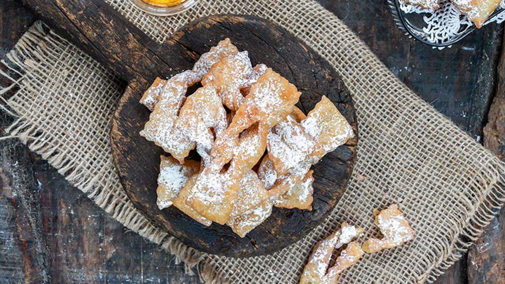 Chiacchiere o pastas italianas de carnaval