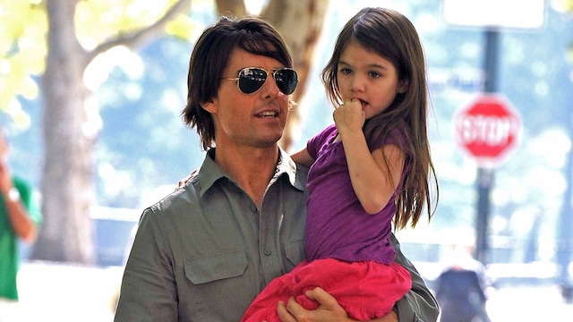 Tom Cruise con su hija en Central Park, en Nueva York el 7 de septiembre de 2010.