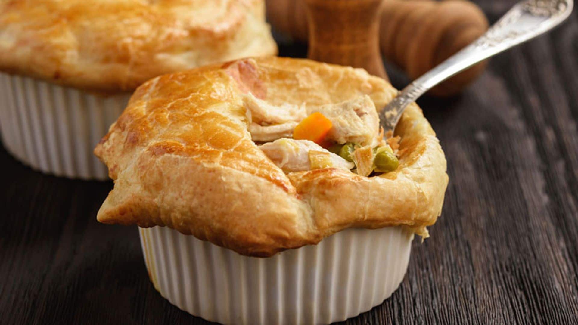 Pastel de pollo con verduras y queso