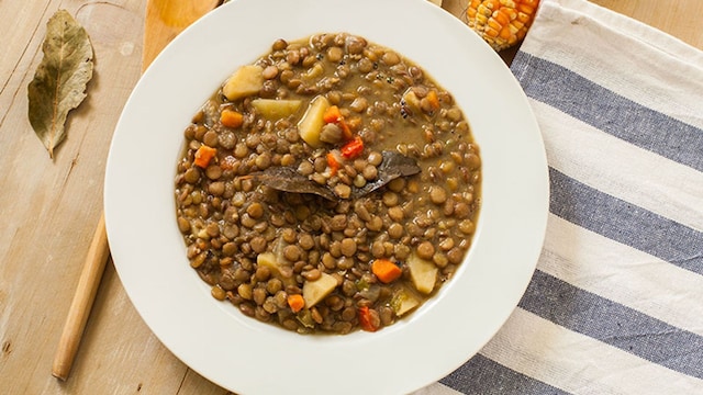 Lentejas estofadas con verduras