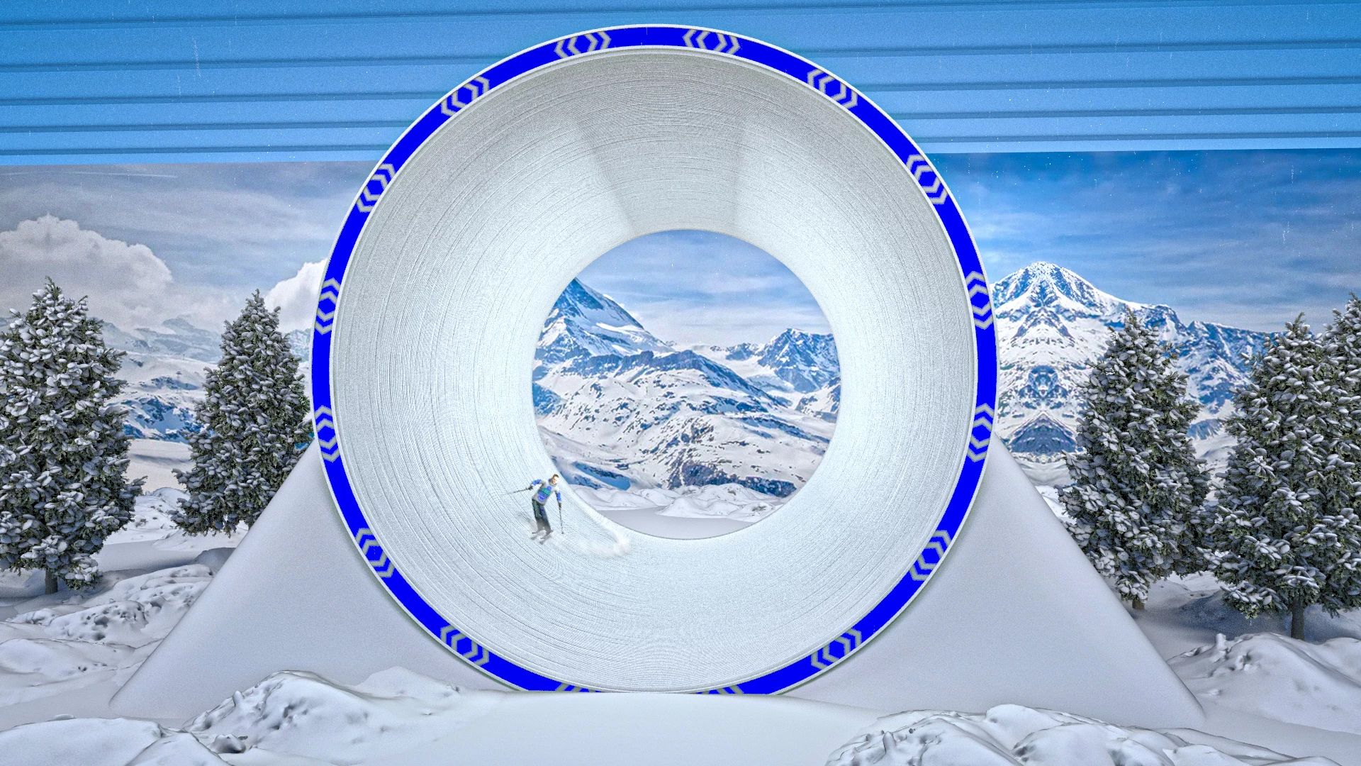 Inspirado en una rueda de hámster, el Snowtunnel promete una experiencia de esquí sin fin y disponible los 365 días del año