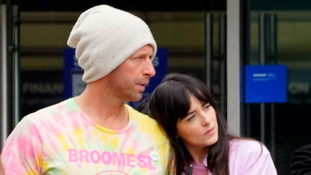 Singer Chris Martin and actress Dakota Johnson in New York City.