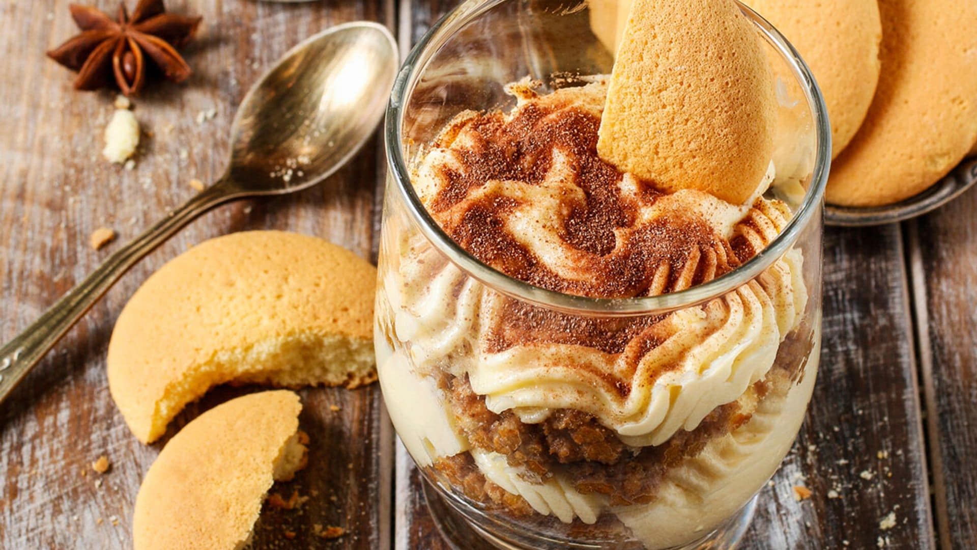Tiramisú con galletas de mantequilla