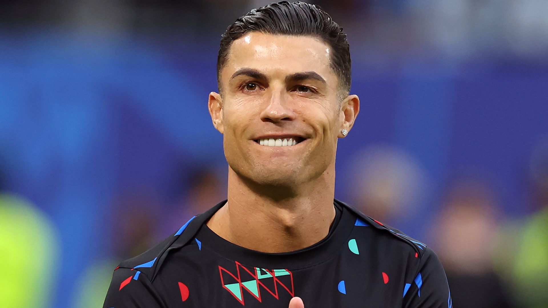 Cristiano Ronaldo durante un juego entre Portugal y Francia en 2024.