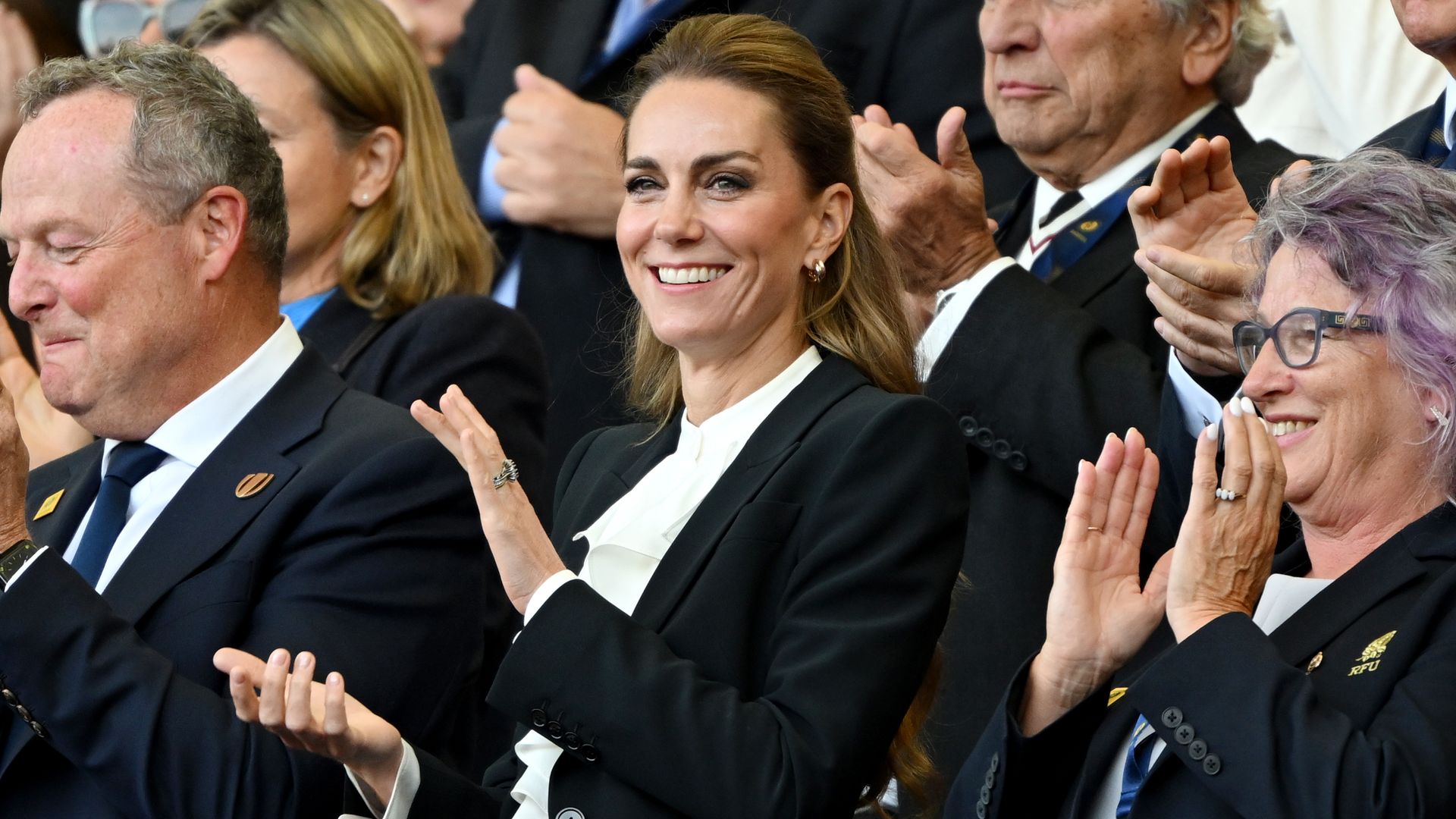 Kate Middleton, princesa de Gales, en la Women's Rugby World Cup 2025 