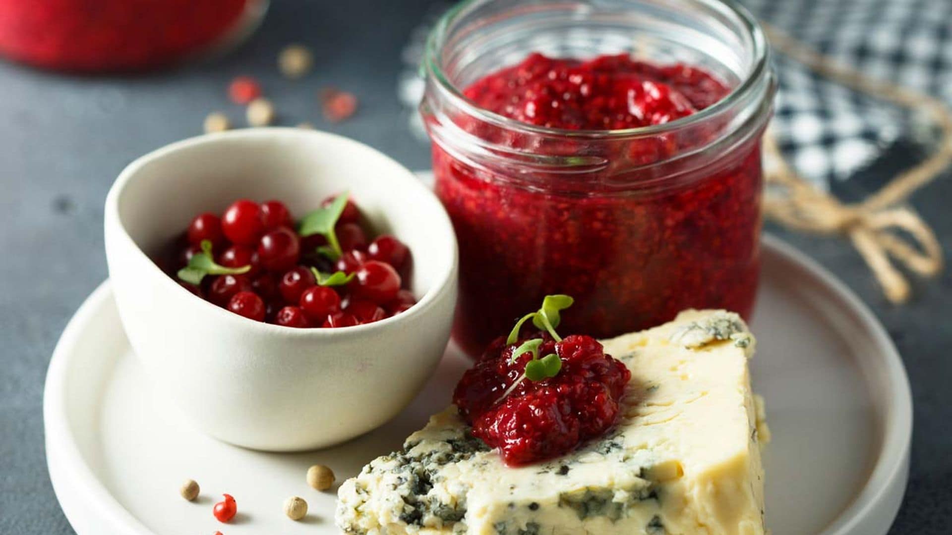 'Chutney' de frambuesa con queso azul