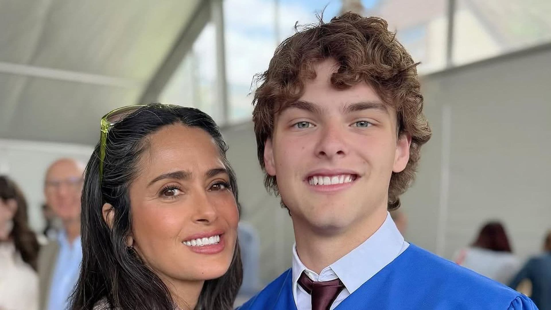 Salma Hayek y Augustin James Evangelista