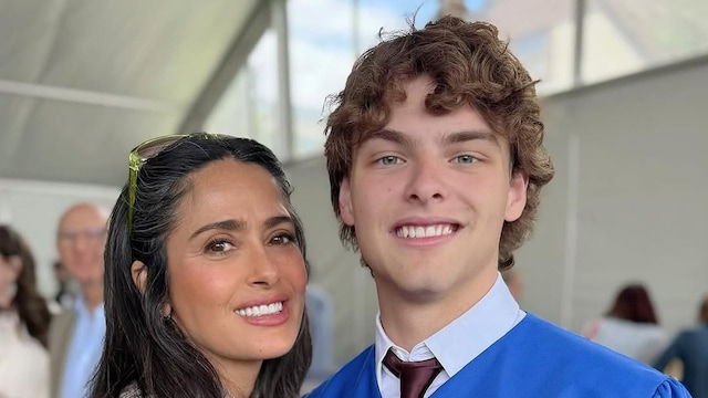 Salma Hayek y Augustin James Evangelista