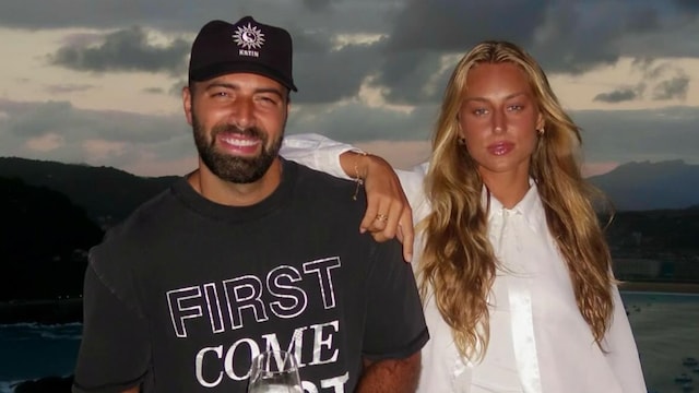 Jencarlos Canela y su novia Olivia Elliott en San Sebastián, España.