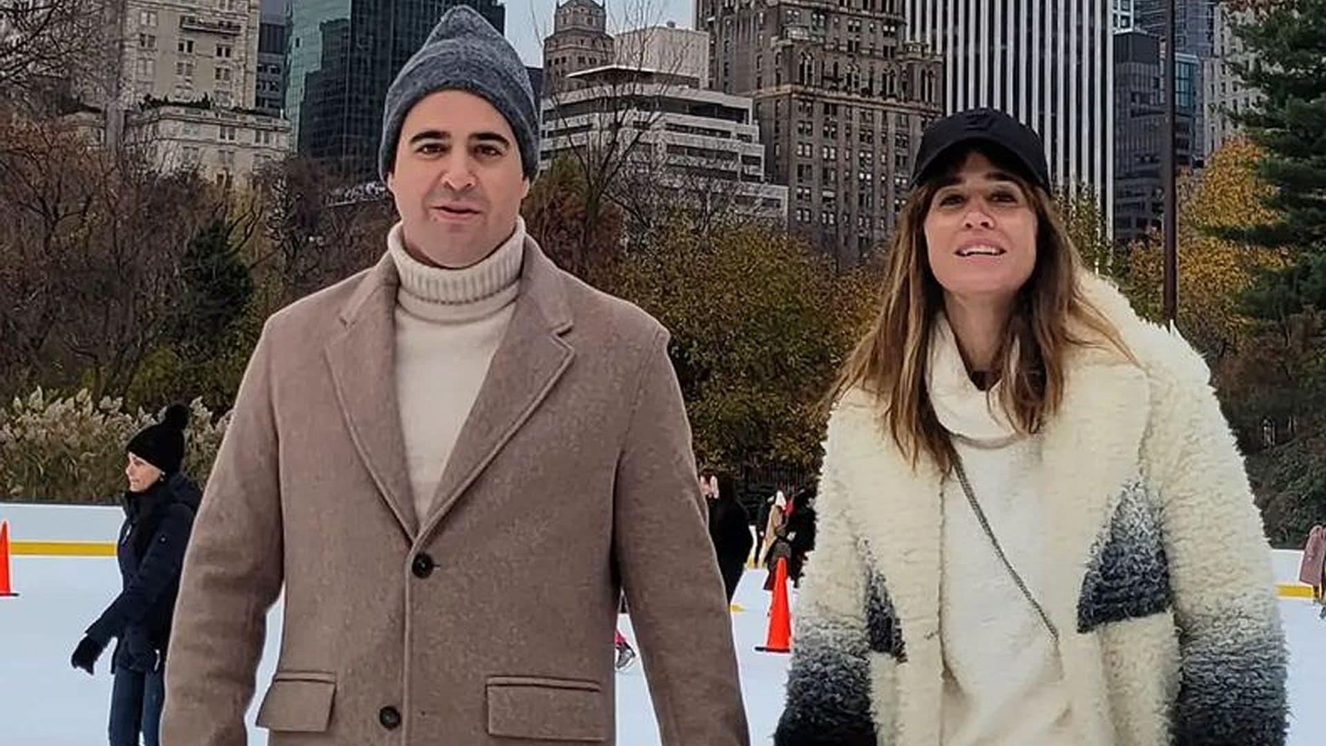 Patinar sobre hielo, paseos por Central Park... el romántico viaje de Isabel Jiménez y su marido a Nueva York