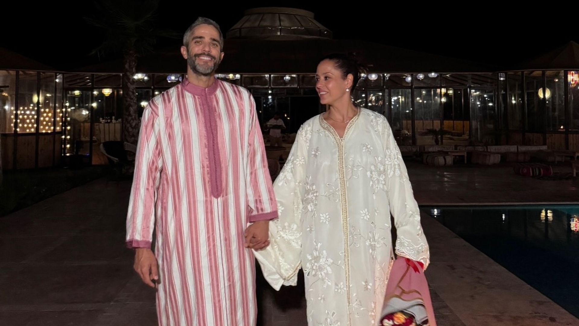 Roberto Leal y su mujer, Sara Rubio, en su cuarta boda celebrada en Marrakech