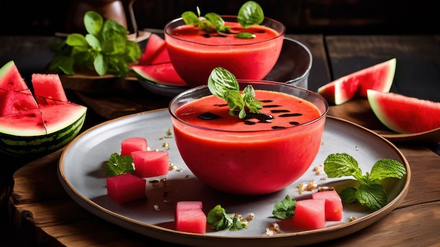 Gazpacho de sandía con menta
