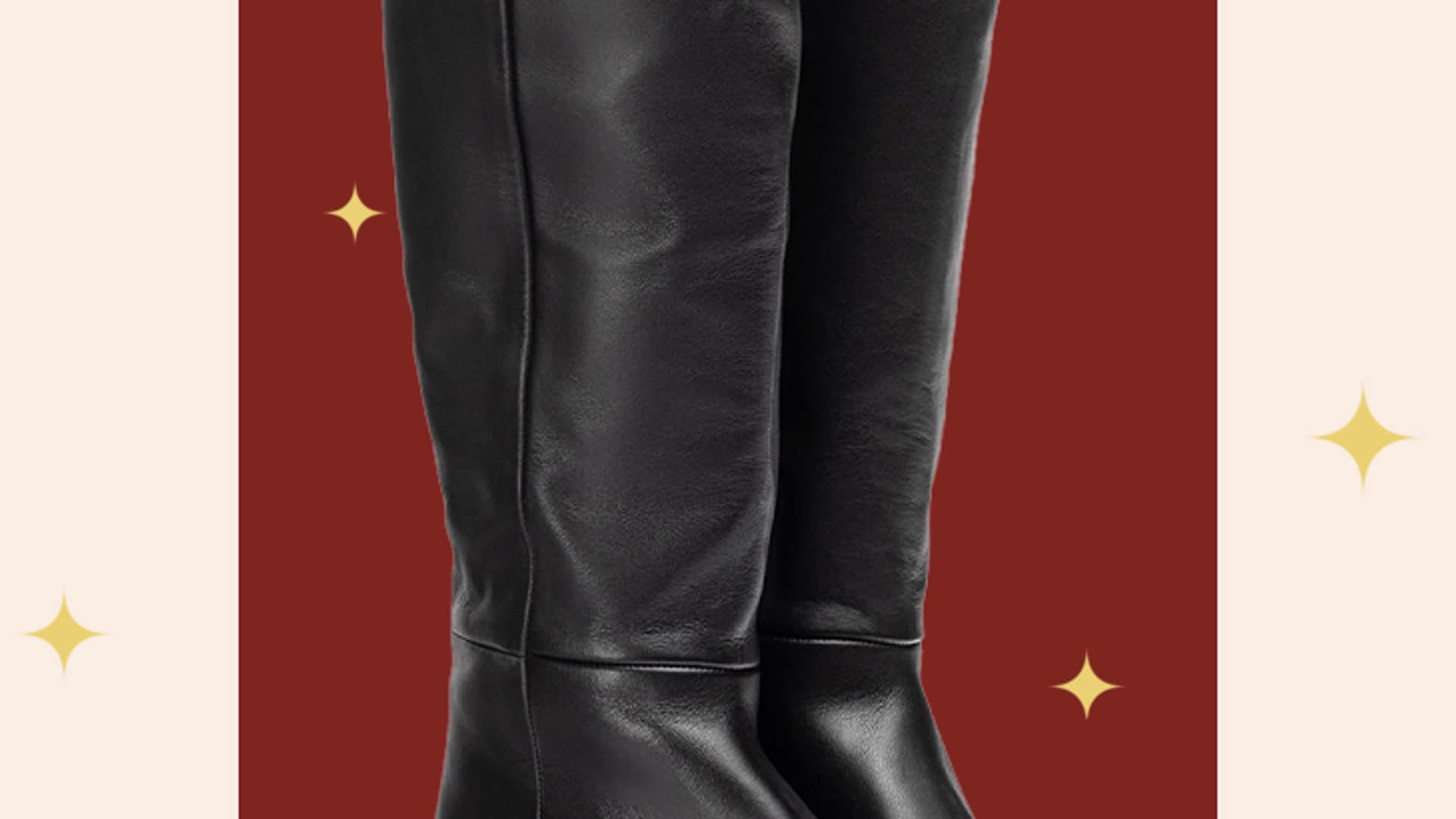 Botas altas de tacón ancho tipo cuña de Unisa