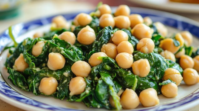 Garbanzos con espinacas
