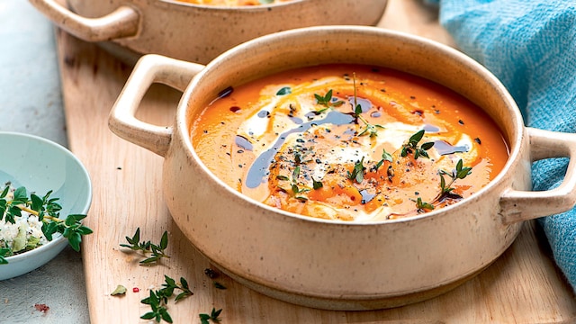 Crema especiada de zanahoria y calabaza
