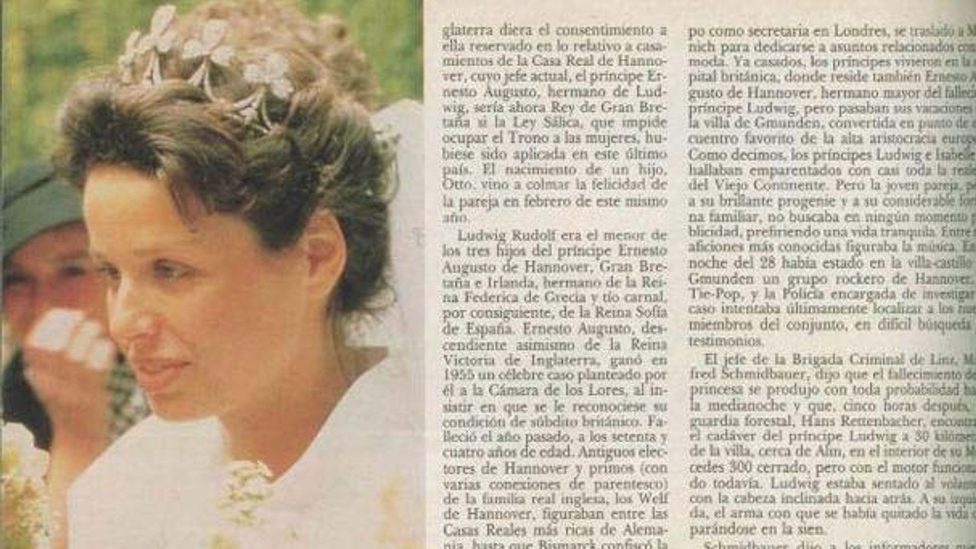 Isabelle Valsassina-Como-Verceli, madre de Otto de Hannover, en el día de su boda