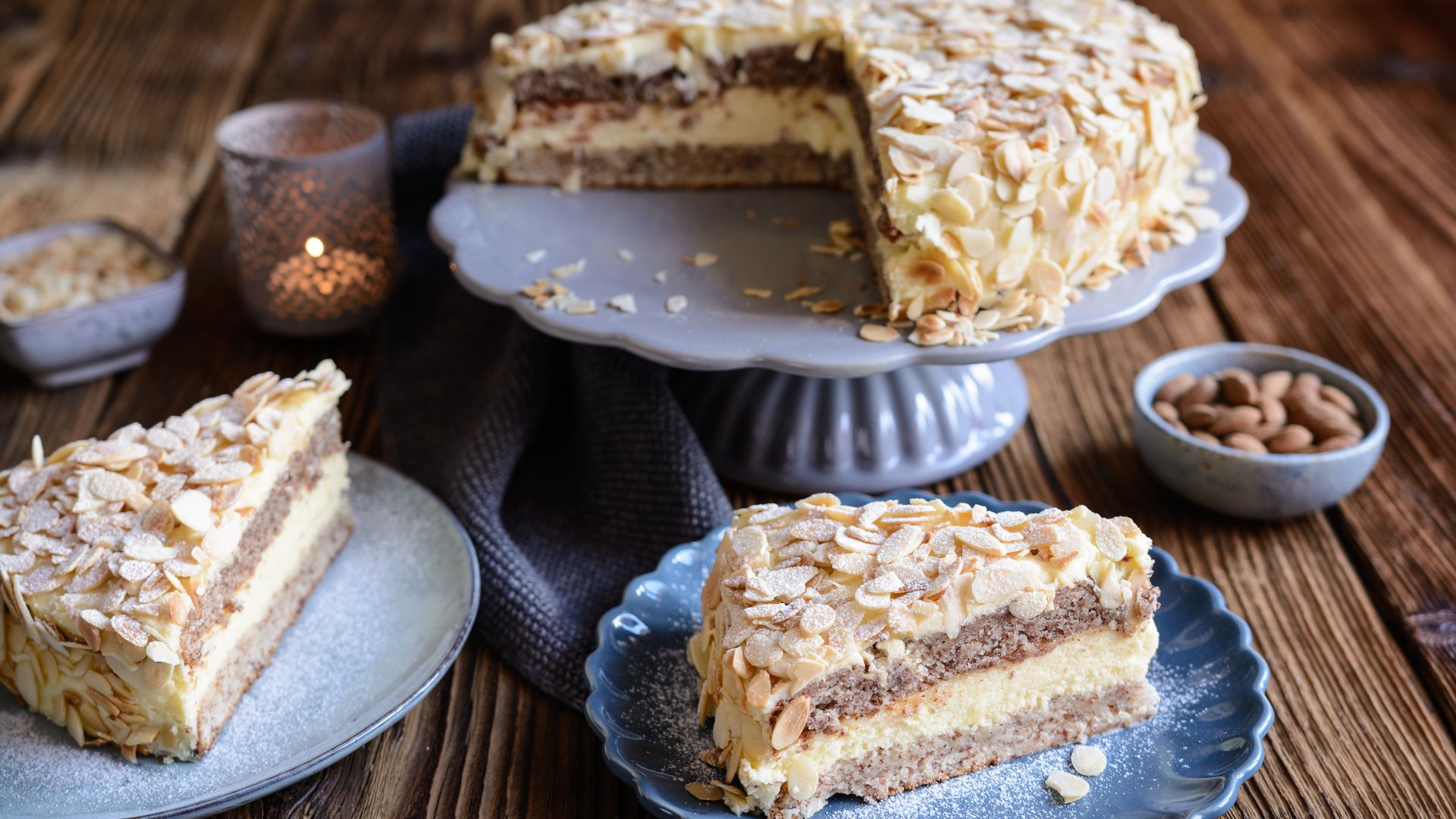 Mandeltarta, tarta sueca de alendras