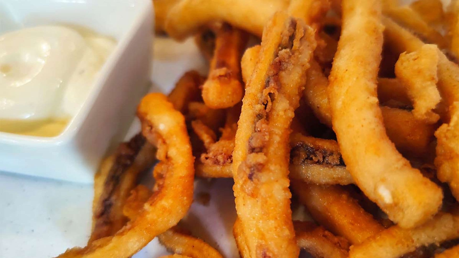 Rabas fritas de calamar