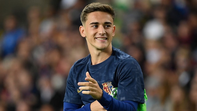 Pablo Gavi en un partido del FCB