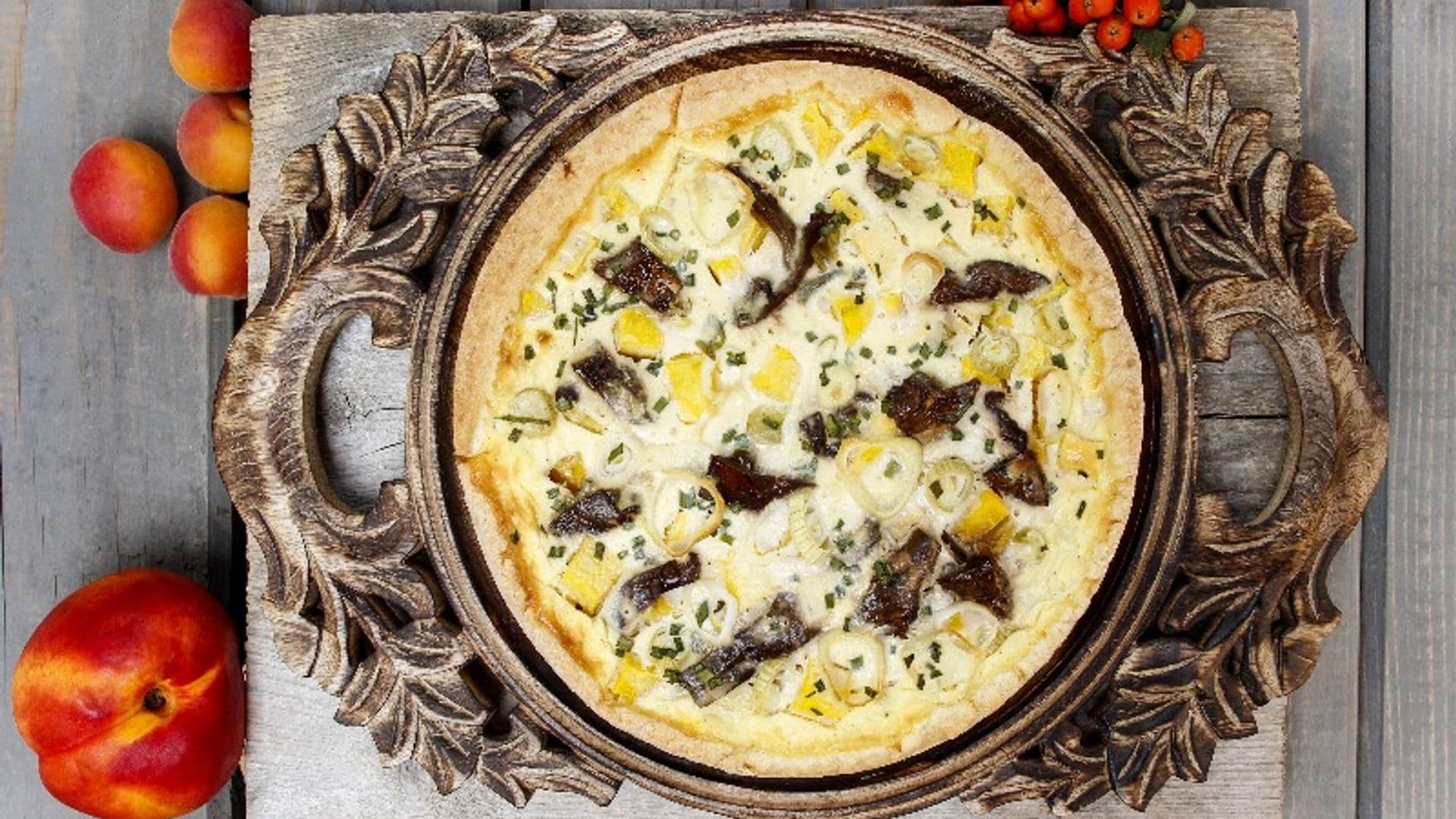 'Quiche' carbonara con setas