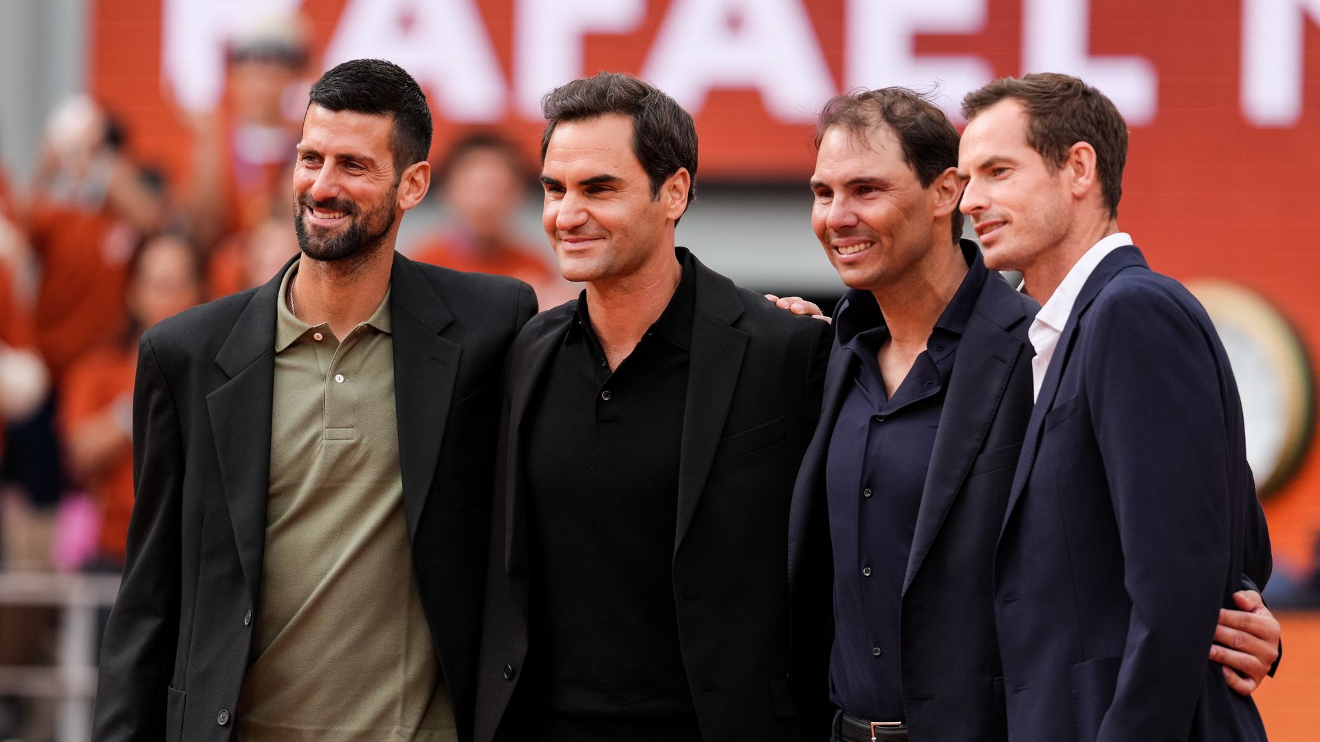 Rafael Nadal Roger reibió el reconocimiento de Roger Federer, Novak Djokovic y Andy Murray durante el homenaje