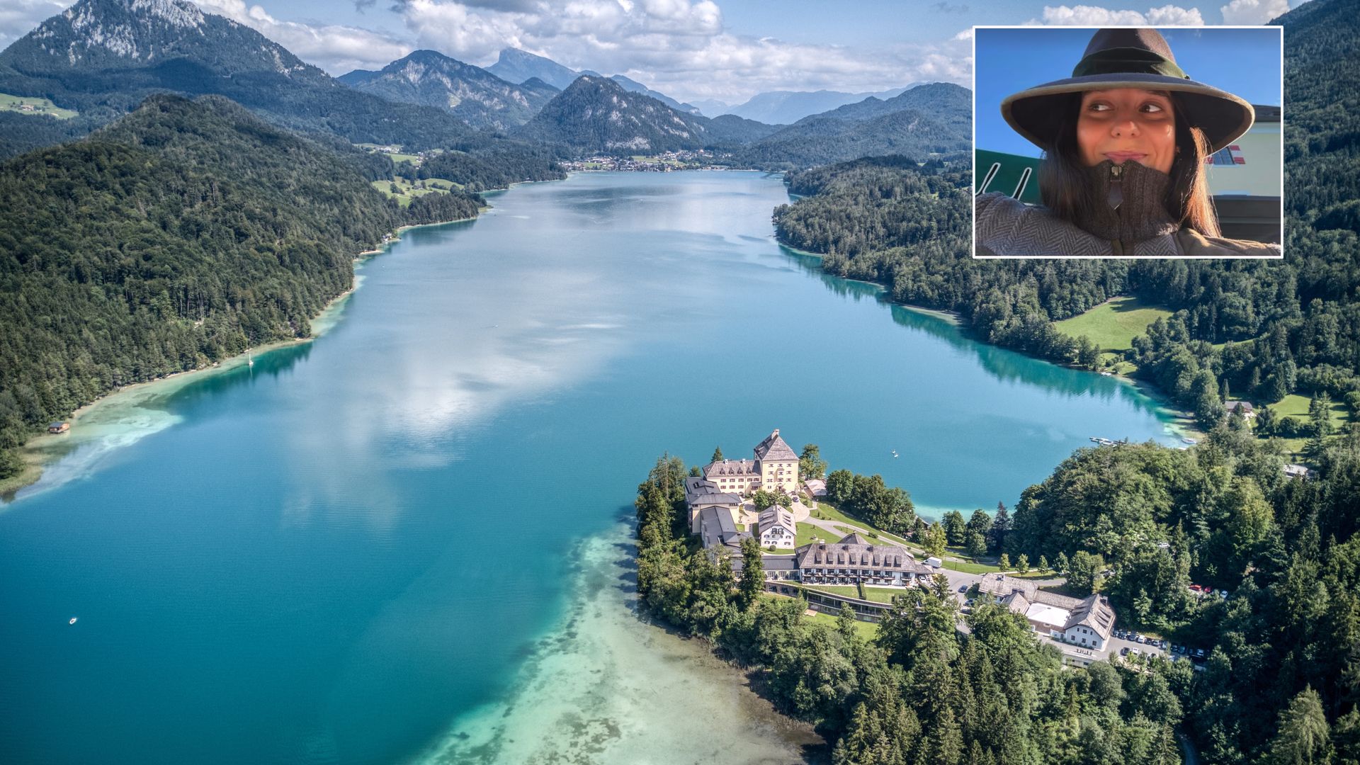 Victoria de Marichalar y el lago Fuschlsee, Austria, cerca de Salzburgo