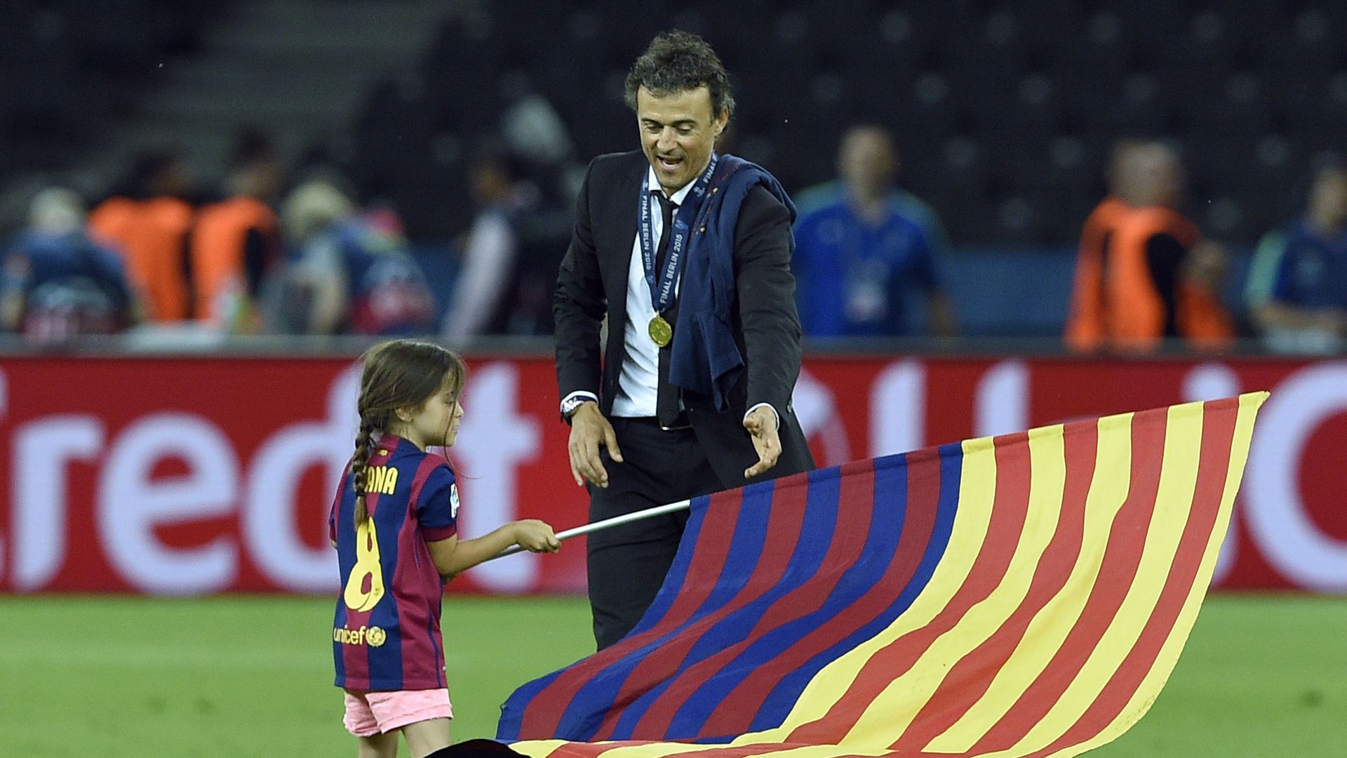 Luis Enrique y su hija Xana el 6 de junio de 2015