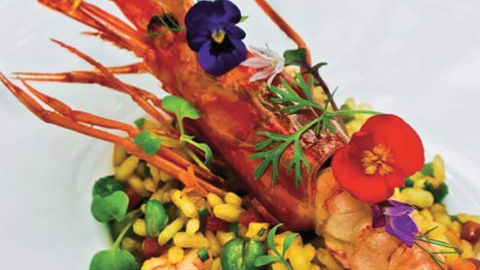 Arroz con gamba roja