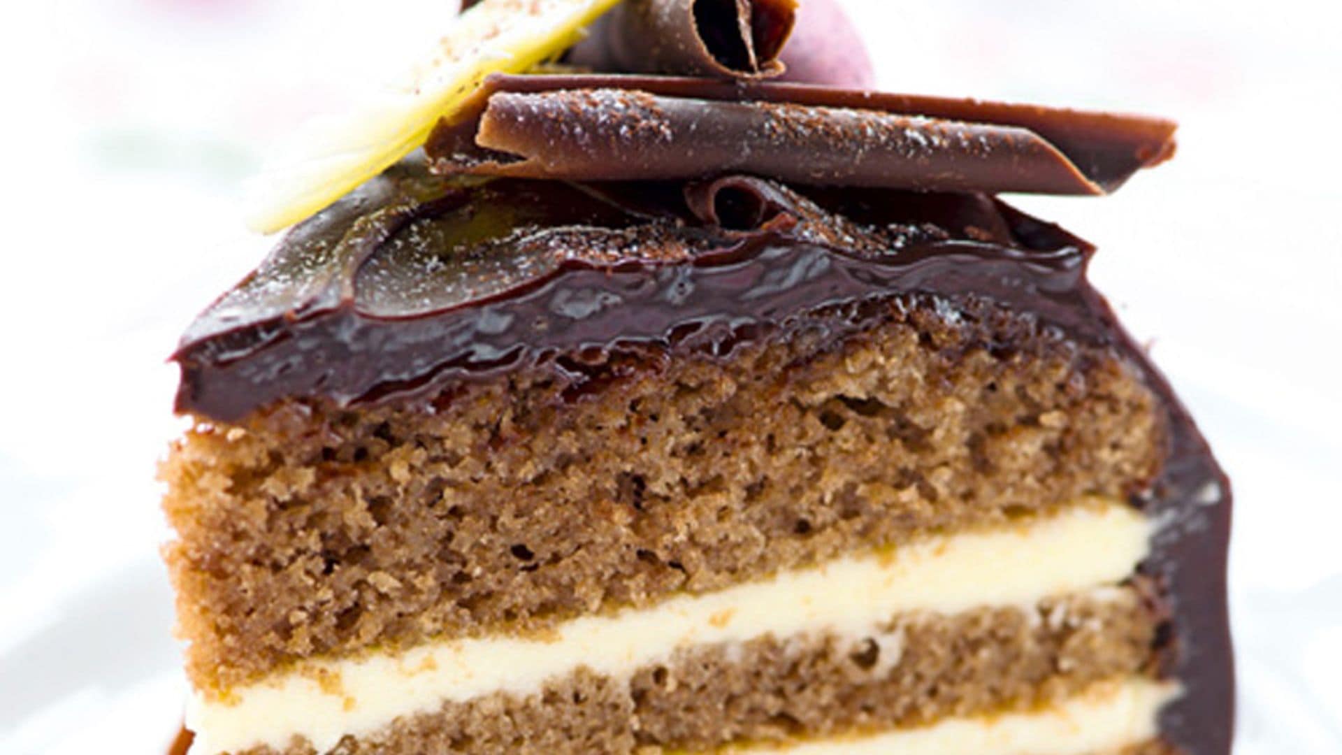 Tarta de chocolate y plátano