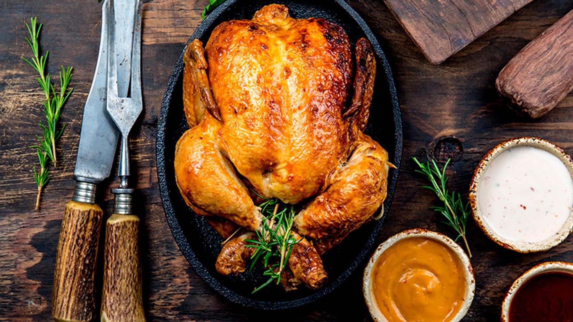 Pollo asado al horno con tomillo